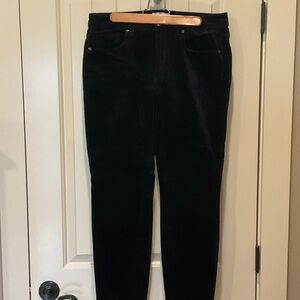 LOFT Black Velvet Pants Curvy and Skinny